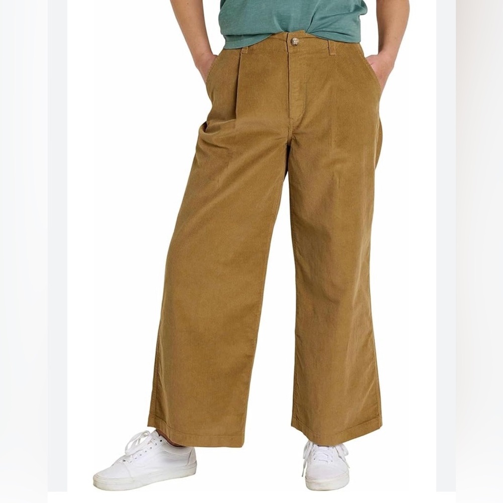 Toad&Co Wide Leg Corduroy Pants in Camel Brown